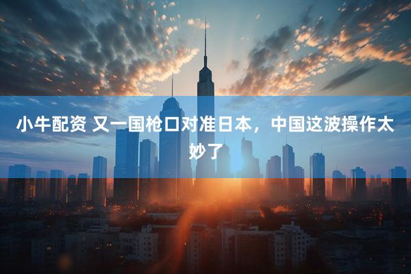 小牛配资 又一国枪口对准日本，中国这波操作太妙了